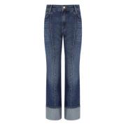 Essentiel Antwerp Blå Flare Jeans med Hög Midja Blue, Dam