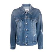 MM6 Maison Margiela Blå Jeansjacka Casual Stil Blue, Dam