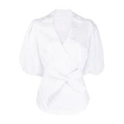 Simkhai Vit Poplin Ballongärm Blus White, Dam