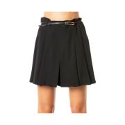 Max Mara Studio Svart Veckad Kjol Shorts med Bälte Black, Dam