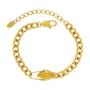 Dansk Copenhagen Guld Snake Link Vattentät Armband Yellow, Dam