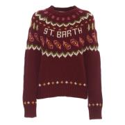 MC2 Saint Barth Multifärgad nordisk jacquard crew-neck jumper Brown, D...