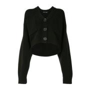 Proenza Schouler Svart Cashmere Cardigan Casual Stil Black, Dam