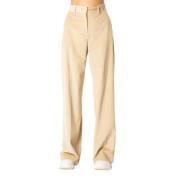 Max Mara Weekend Sammet Palazzo Byxor i Cacha Beige, Dam