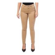 Silvian Heach Beige Skinny Jeans med Medium Midja Beige, Dam