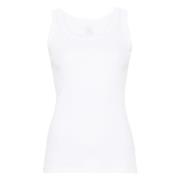 Eleventy Vit Tanktop Bomull Casual Stil White, Dam