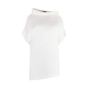 Fabiana Filippi Vit Asymmetrisk Halsring Blus Kapärm White, Dam