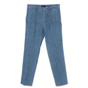 Brioni Blå Bomull Denim Tapered Leg Jeans Blue, Herr