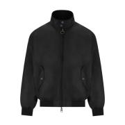 Baracuta Svart vaxad jacka med ribbad textur Black, Herr