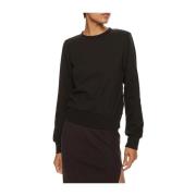 Patrizia Pepe Svart Trendig Bomullsweatshirt med Cut-Out Detalj Black,...