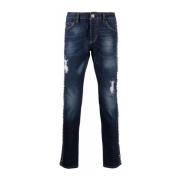 Philipp Plein Blå Denim Straight Jeans Blue, Herr