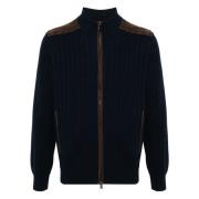 Paul & Shark Blå Zip Cardigan Casual Stil Blue, Herr