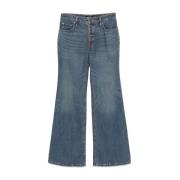 Ralph Lauren Retro Flare Full Length Flare Jeans Blue, Dam