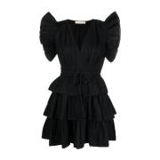 Ulla Johnson Svart Bomull Mini Klänning Black, Dam