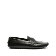 Roberto Cavalli Svarta läderloafers casual platta Black, Herr