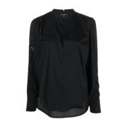 Rag & Bone Svart Bomull Avslappnad Blus Black, Dam