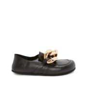 JW Anderson Svart Läder Avslappnad Loafers Black, Dam