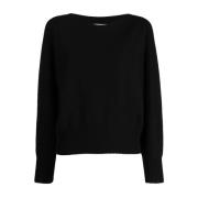 Dkny Casual Svart Tröja med Sömmade Axlar Black, Dam