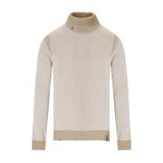 Bob Off-White Turtleneck Rock Jumper Beige, Herr