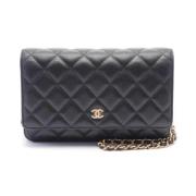 Chanel Vintage Pre-owned Laeder crossbodyvskor Black, Dam