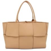 Bottega Veneta Vintage Pre-owned Laeder axelremsvskor Beige, Dam