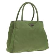 Prada Vintage Pre-owned Nylon handvskor Green, Dam