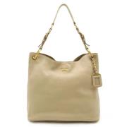 Prada Vintage Pre-owned Laeder axelremsvskor Beige, Dam