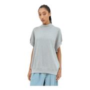 Dries Van Noten Bomull Jersey Kortärmad Sweatshirt Gray, Dam