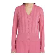 Max Mara Studio Rosa Cardigan Sweater Peonia Pink, Dam