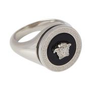 Versace Medusa Emalj Ring Greca Gravyrer Gray, Herr