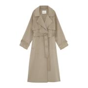 Ottod'Ame Klassisk ullblandad trenchcoat Gray, Dam