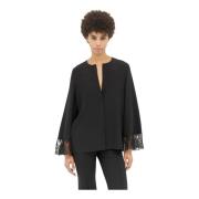 Chloé Blus med spetsmanschetter Black, Dam