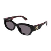 Gucci Stiliga solglasögon med lila linser Black, Unisex