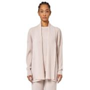 Alpha Studio Beige Kashmir Stickad Kofta med Fickor Beige, Dam