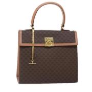 Celine Vintage Pre-owned Canvas handvskor Brown, Dam