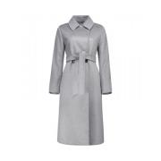 Max Mara Studio Lång dubbelknäppt ullrock Gray, Dam