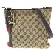 Gucci Vintage Pre-owned Canvas crossbodyvskor Beige, Dam