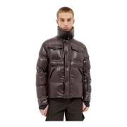 Moncler Skjortjacka med Blank Finish och Logga Brown, Herr