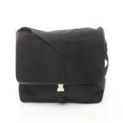 Prada Vintage Pre-owned Canvas axelremsvskor Black, Dam