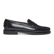 Sebago Handgjord läder mockasin sko Black, Herr