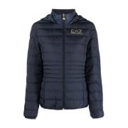 Emporio Armani EA7 Blå Bomberjacka Casual Stil Blue, Dam