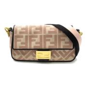 Fendi Vintage Pre-owned Canvas axelremsvskor Beige, Dam