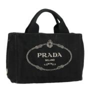 Prada Vintage Pre-owned Canvas prada-vskor Black, Dam