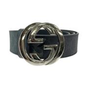 Gucci Vintage Pre-owned Laeder skrp Black, Herr