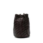 Dragon Diffusion Läder Bucket Bag med Tassel Detalj Brown, Dam