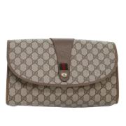 Gucci Vintage Pre-owned Laeder kuvertvskor Beige, Dam