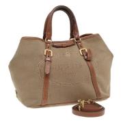 Prada Vintage Pre-owned Canvas prada-vskor Beige, Dam