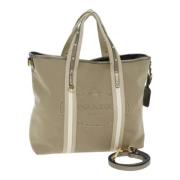 Prada Vintage Pre-owned Canvas handvskor Beige, Dam