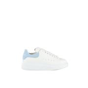 Alexander McQueen Vita Läder Sneakers med Blå Detaljer White, Dam