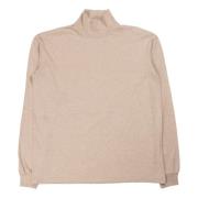 Auralee Lyxig Seamless Hi Neck Tee Brun Beige, Herr